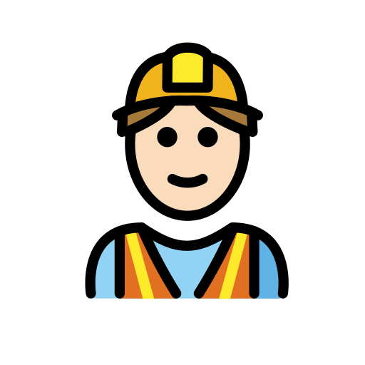 Чоловік-будівельник: дуже світлий тон шкіри для OpenMoji 16.0