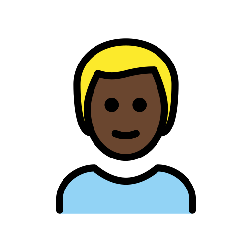 Homem: Cabelo Loiro: Pele Escura para OpenMoji 16.0
