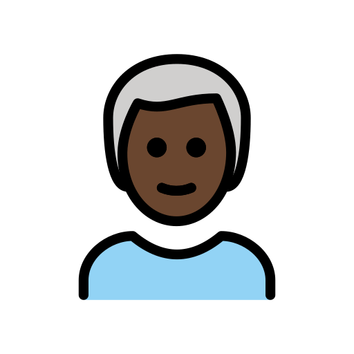 Homem: Pele Escura, Cabelo Branco para OpenMoji 16.0