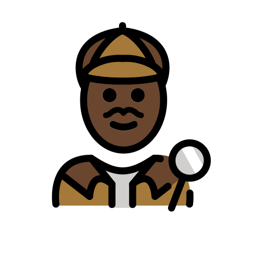Homem Detective: Tom de Pele Escura para OpenMoji 16.0
