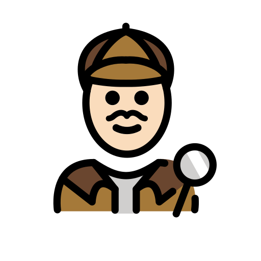 Чоловік-детектив: дуже світлий тон шкіри для OpenMoji 16.0