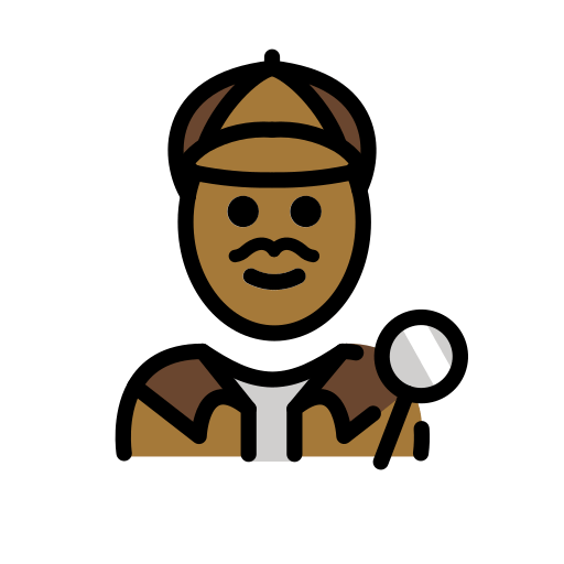 Homem Detective: Tom de Pele Média-escura para OpenMoji 16.0