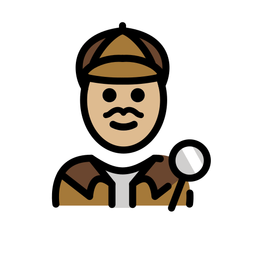 Detective de casa: Tom de Pele Médio-Luz para OpenMoji 16.0