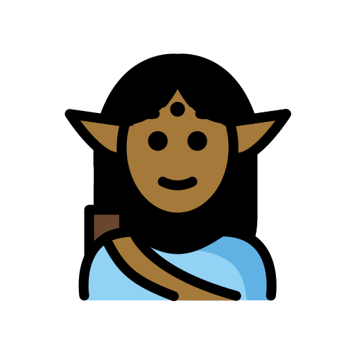 Elfo Homem: Pele Morena Escura para OpenMoji 16.0
