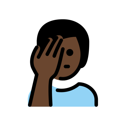 Homem Decepcionado: Pele Escura para OpenMoji 16.0