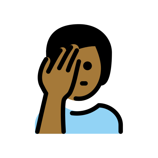 Homem Decepcionado: Pele Morena Escura para OpenMoji 16.0