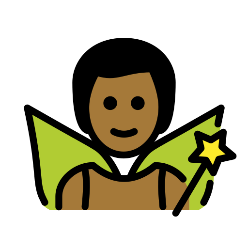 Homem Fada: Pele Morena Escura para OpenMoji 16.0
