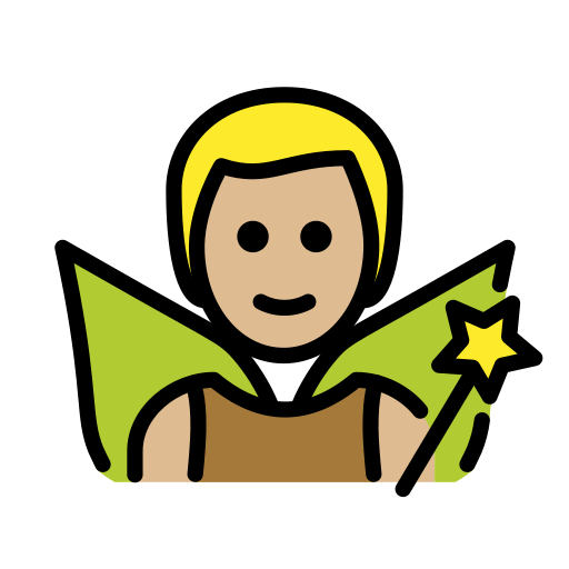 Homem Fada: Pele Morena Clara para OpenMoji 16.0