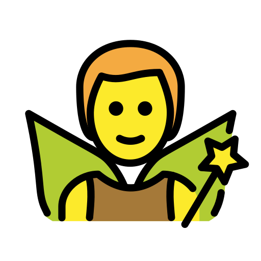 Mężczyzna wróżka dla OpenMoji 16.0