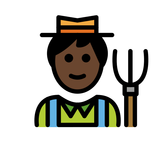 Fazendeiro: Pele Escura para OpenMoji 16.0