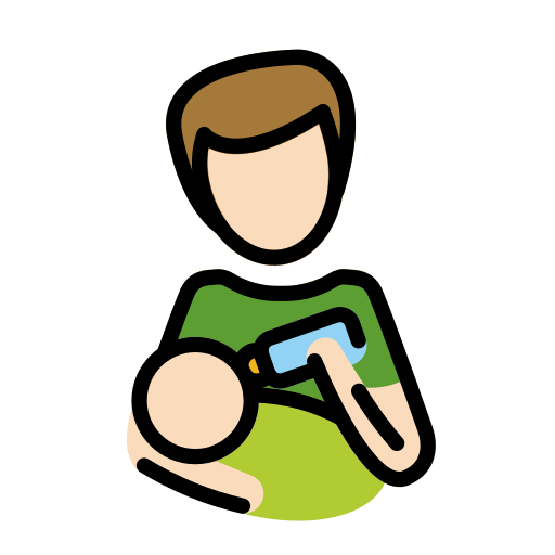 Homem Alimentando Bebê: Pele Clara para OpenMoji 16.0