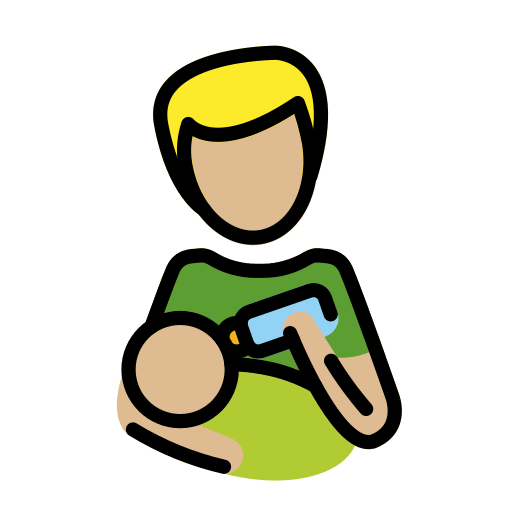 Кормящий мужчина: светлый тон кожи для OpenMoji 16.0