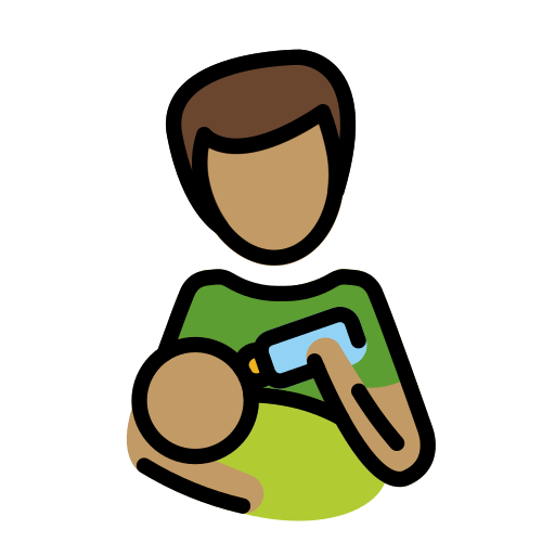 Homem Alimentando Bebê: Pele Morena para OpenMoji 16.0