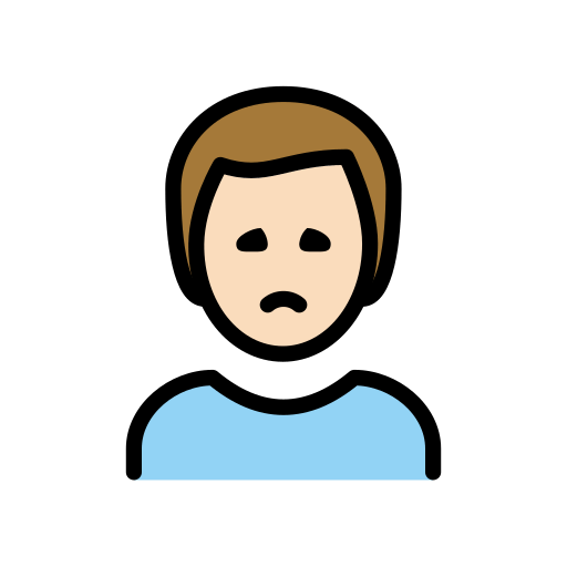 Homem Franzindo A Sobrancelha: Pele Clara para OpenMoji 16.0