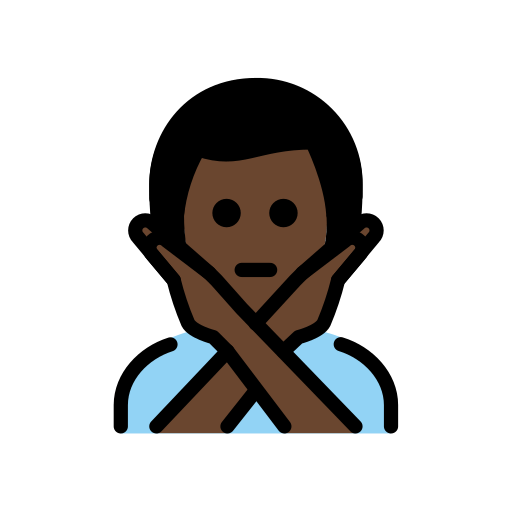 Homem Fazendo Gesto De “Não”: Pele Escura para OpenMoji 16.0