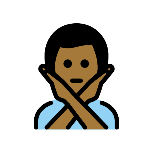 Homem Fazendo Gesto De “Não”: Pele Morena Escura para OpenMoji 16.0