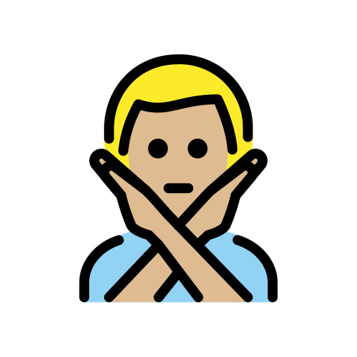 Homem Fazendo Gesto De “Não”: Pele Morena Clara para OpenMoji 16.0