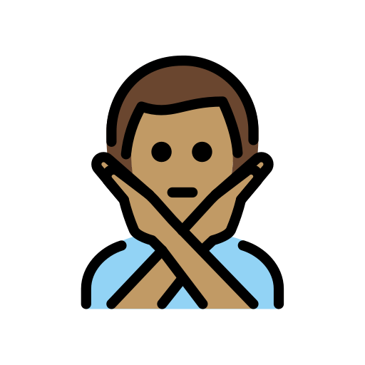Homem Fazendo Gesto De “Não”: Pele Morena para OpenMoji 16.0
