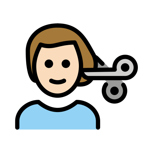 Homem Cortando O Cabelo: Pele Clara para OpenMoji 16.0