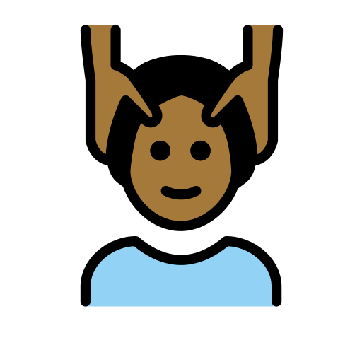 Чоловікові масажують обличчя: темний тон шкіри для OpenMoji 16.0