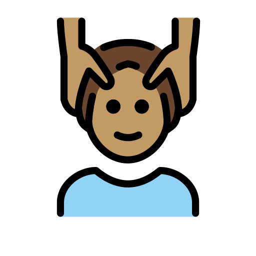 Homem Recebendo Massagem Facial: Pele Morena para OpenMoji 16.0