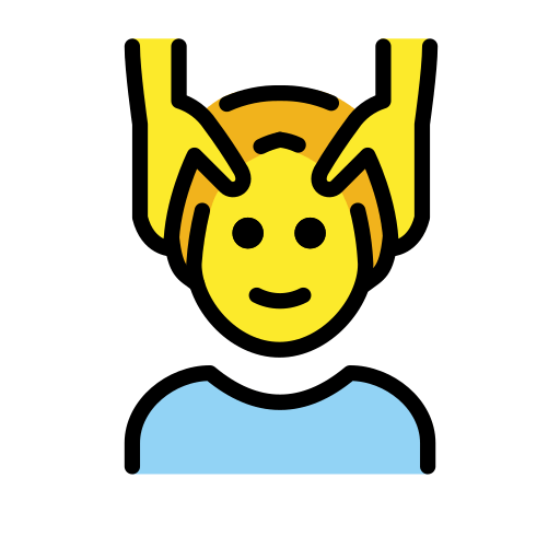 Чоловікові масажують обличчя для OpenMoji 16.0