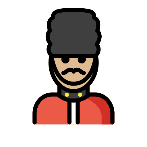 Чоловік-гвардієць: світлий тон шкіри для OpenMoji 16.0