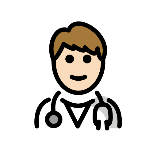 Homem Profissional Da Saúde: Pele Clara para OpenMoji 16.0