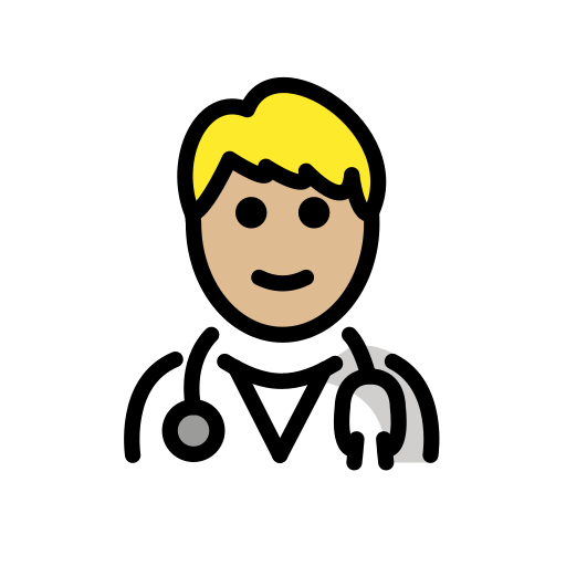 Homem Profissional Da Saúde: Pele Morena Clara para OpenMoji 16.0