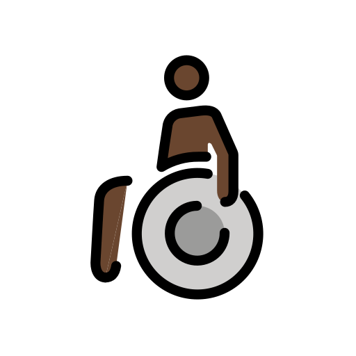 Homem Em Cadeira De Rodas Manual: Pele Escura para OpenMoji 16.0