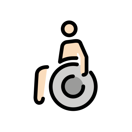 Homem Em Cadeira De Rodas Manual: Pele Clara para OpenMoji 16.0