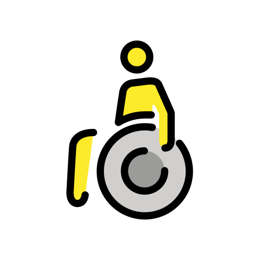 Чоловік в ручному кріслі-візку для OpenMoji 16.0