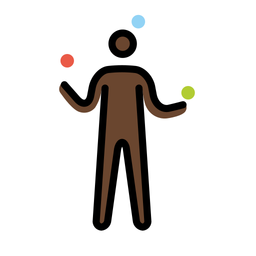Homem Malabarista: Pele Escura para OpenMoji 16.0