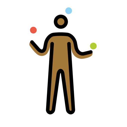 Homem Malabarista: Pele Morena Escura para OpenMoji 16.0