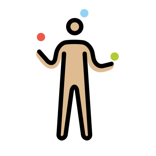 Чоловік-жонглер: світлий тон шкіри для OpenMoji 16.0