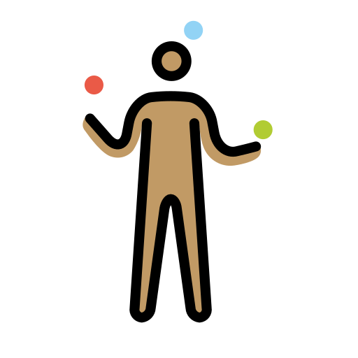 Homem Malabarista: Pele Morena para OpenMoji 16.0