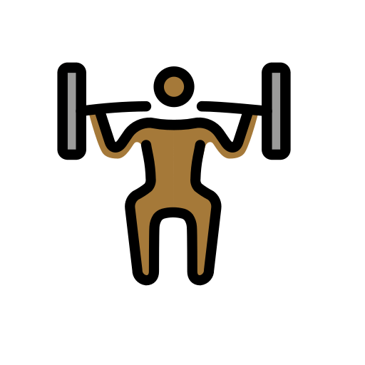 Homem Levantando Peso: Pele Morena Escura para OpenMoji 16.0