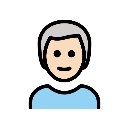 Homem: Pele Clara, Cabelo Branco para OpenMoji 16.0
