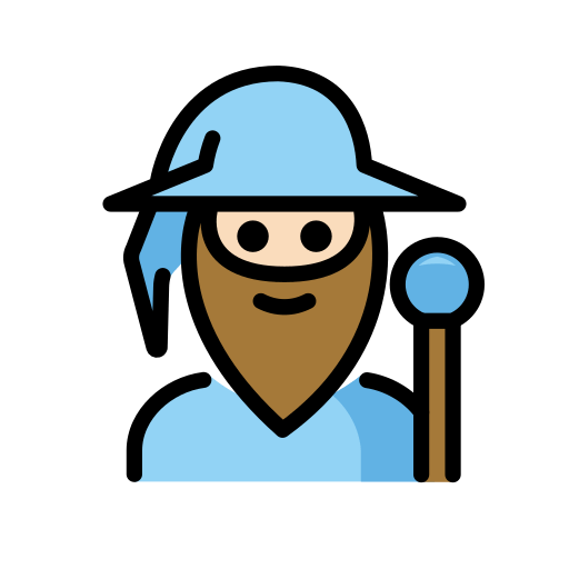 Homem Mago: Pele Clara para OpenMoji 16.0