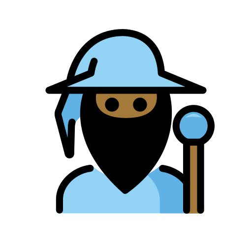Homem Mago: Pele Morena Escura para OpenMoji 16.0