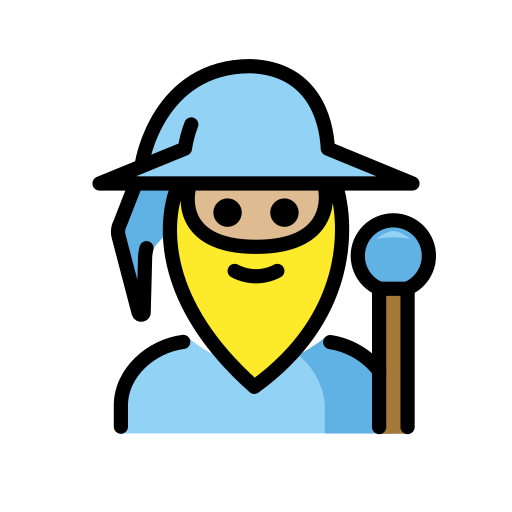 Homem Mago: Pele Morena Clara para OpenMoji 16.0