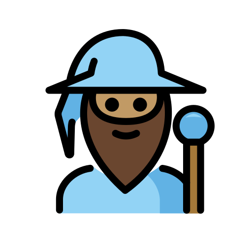 Homem Mago: Pele Morena para OpenMoji 16.0