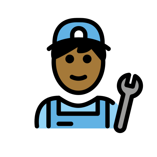 Чоловік-механік: темний тон шкіри для OpenMoji 16.0