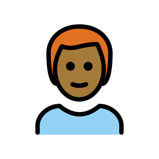 Homem: Pele Morena Escura, Cabelo Vermelho para OpenMoji 16.0
