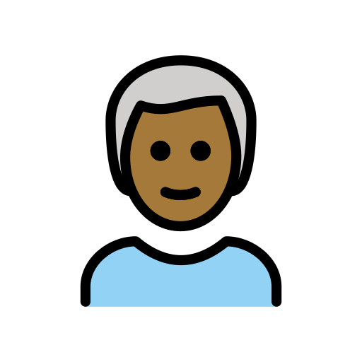Homem: Pele Morena Escura, Cabelo Branco para OpenMoji 16.0