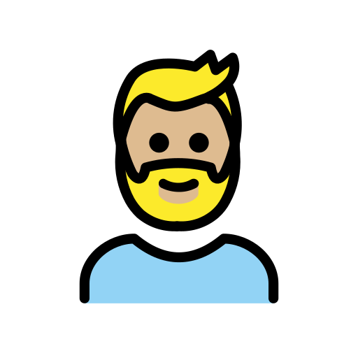 Man: Medium-Light Skin Tone, Beard para OpenMoji 16.0