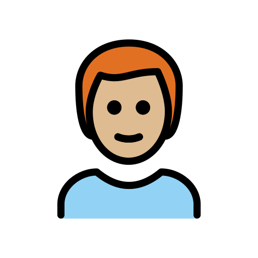 Homem: Pele Morena Clara, Cabelo Vermelho para OpenMoji 16.0