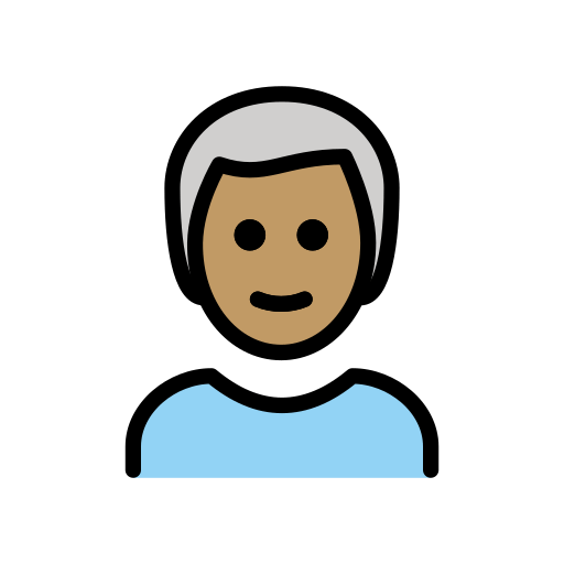 Homem: Pele Morena, Cabelo Branco para OpenMoji 16.0