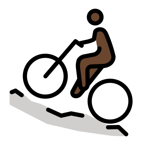 Homem Fazendo Mountain Bike: Pele Escura para OpenMoji 16.0