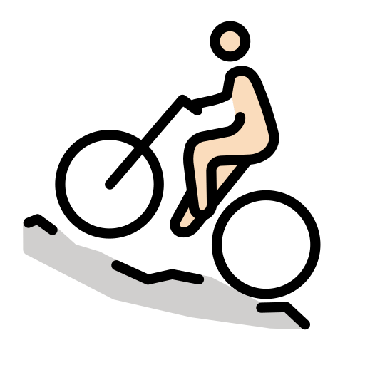 Чоловік на гірському велосипеді: дуже світлий тон шкіри для OpenMoji 16.0